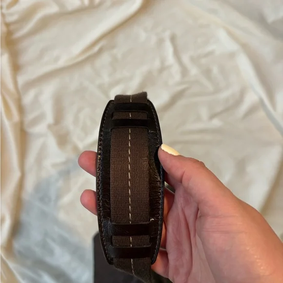 Coach Signature Jacquard Chocolate Brown Studded Crossbody Purse - Picture 10 of 10